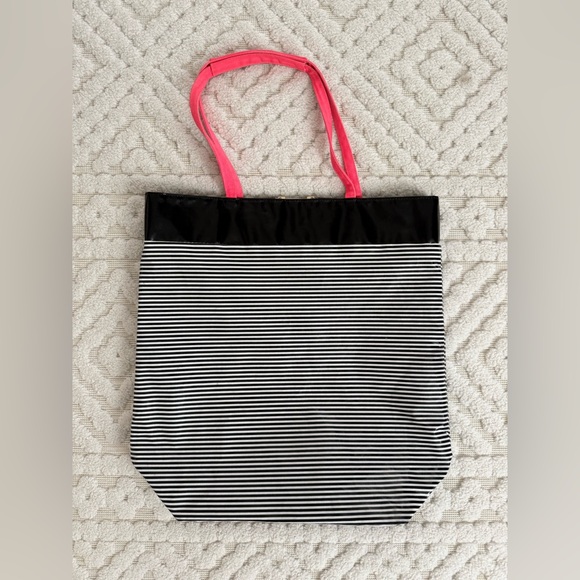 Victoria’s Secret Black & White Striped Tote Bag - Picture 3 of 9